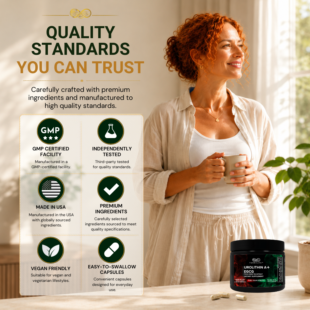 TURRILIFE™ Ultra-Pure Urolithin A (≥98% Purity) + High-Potency EGCG (≥98% Polyphenols) – Premium Daily Wellness Formula – 60 Capsules - Image 7